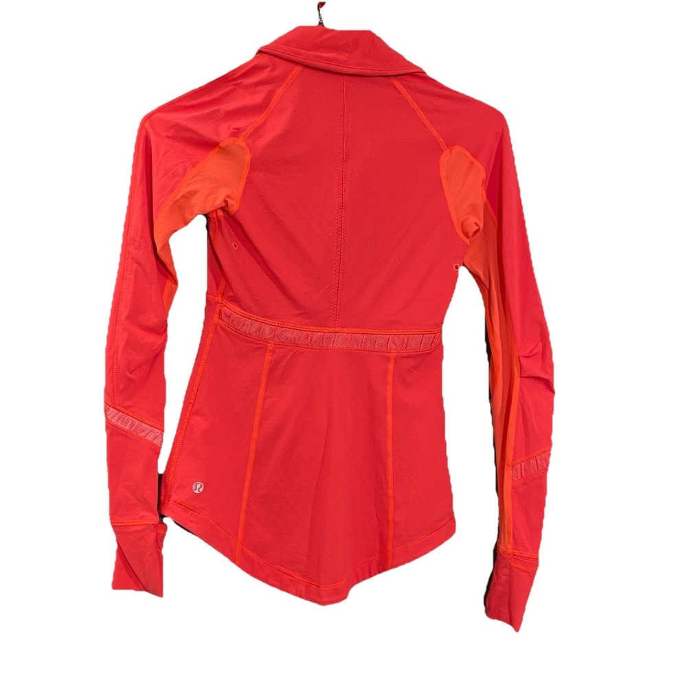 Lululemon Athletica Reflect Half Zip Pullover in Light‎ Flare Size 2 Orange Pink - Picture 2 of 7